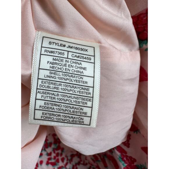 Betsy Johnson Dress Strawberry Fields Tiered Summer Maxi Puff Sleeve - Picture 10 of 10